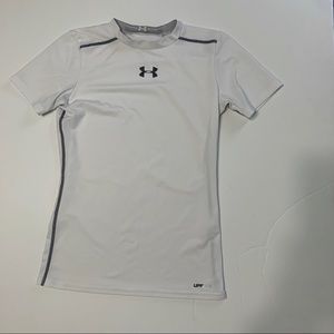 White black Under Armour fitted heat gear
